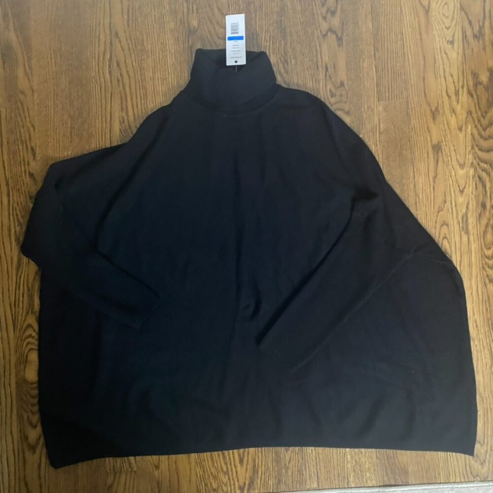 Joseph A. oversized sweater poncho turtleneck black XL - Picture 4 of 10